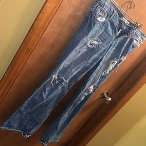 American eagle retro holey bootcut jeans